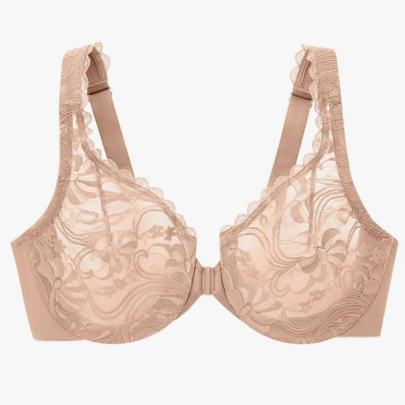 Glamorise 46C front closure undrwire bra New, Cafe (beige) - Picture 5 of 9